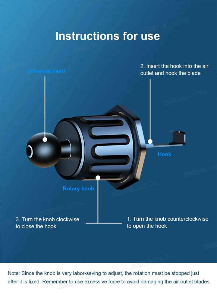Universal Car Air Vent Phone Holder with Stable Metal Hook - Carmodza.com