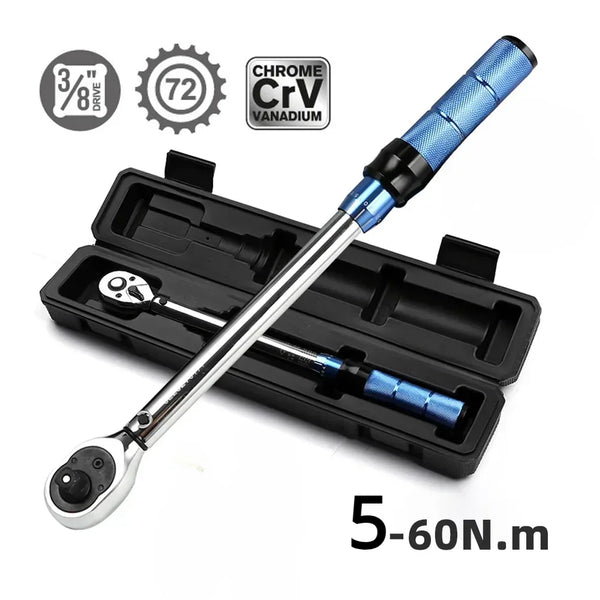 Torque Wrench 3/8" Drive | 5-60 N.m Adjustable & Reversible - Carmodza.com