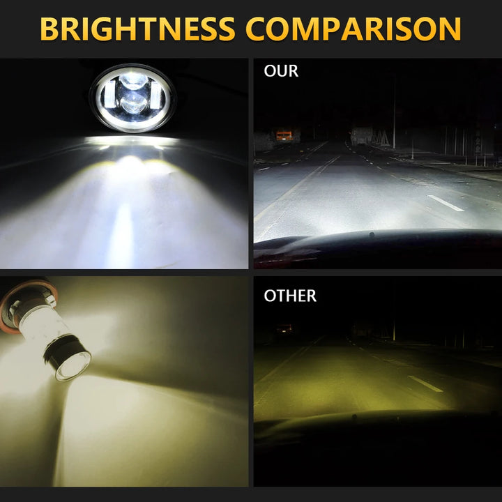 Wrangler LED Fog Lights with Halo DRL & Turn Signal - Carmodza.com