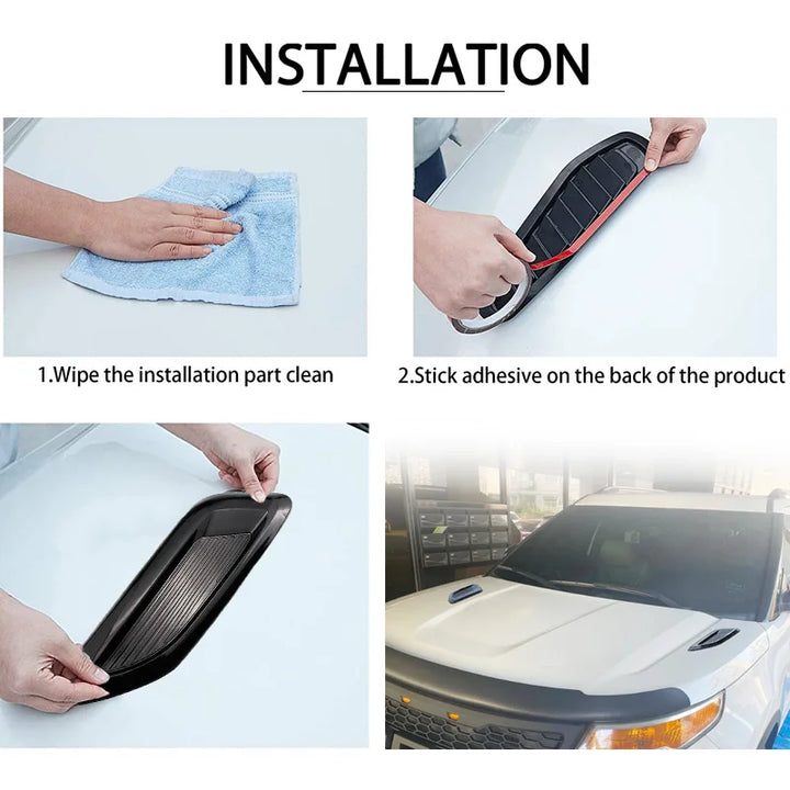 Universal Car Air: Flow Decorative Intake Hood Scoop Bonnet Vent - Carmodza.com