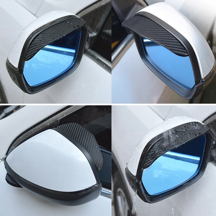 Car Rearview Mirror Rain Shield | Carbon Fiber Rain Visor Guard - Carmodza.com