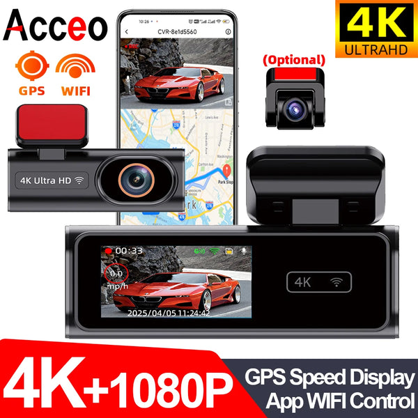 4K WiFi GPS Dash Cam with App Control & Night Vision - Carmodza.com