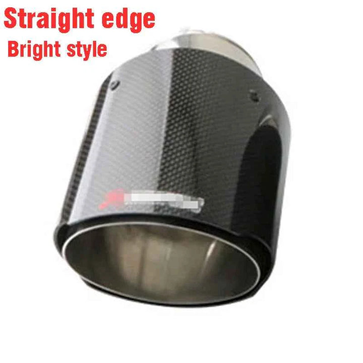 New Car bright Carbon Fiber Muffler Tip Exhaust System Pipe Mufflers Matte Universal Crimping Stainless steel Black exhaust tip