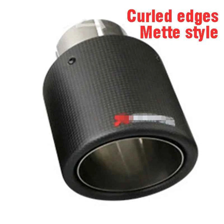 New Car bright Carbon Fiber Muffler Tip Exhaust System Pipe Mufflers Matte Universal Crimping Stainless steel Black exhaust tip