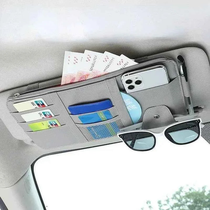 Car Sun Visor Organizer Multi-Pocket Organizer – PU Leather Storage - Carmodza.com