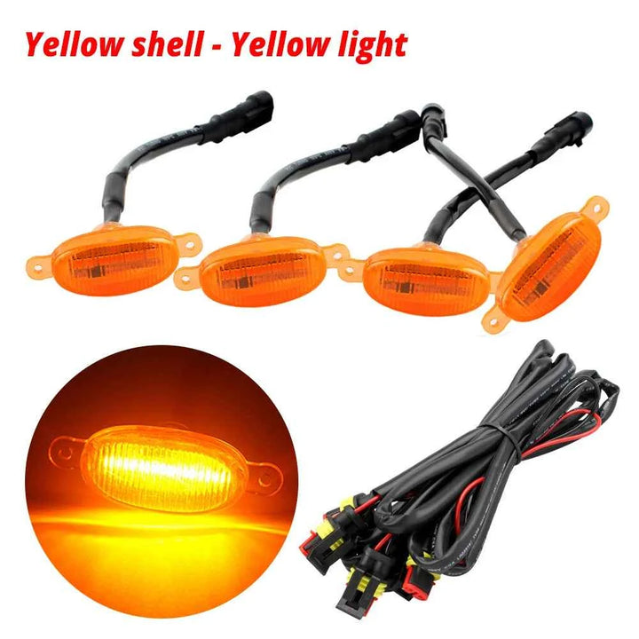 4X Car Grille Light Yellow Light Daytime Running Light LED Decorative Warning Light Pickup Truck Haze Light 12V Control Raptor