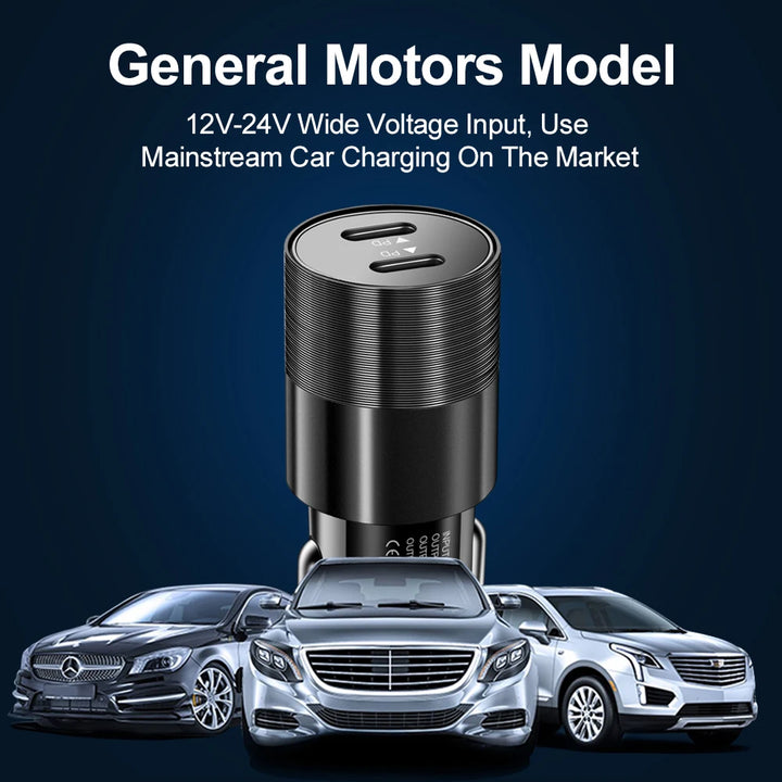 40W Dual USB-C Car Charger | PD 3.0 Fast Charging Adapter - Carmodza.com