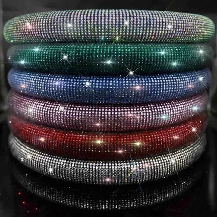 Bling Rhinestone Steering Wheel Cover | Universal Fit Sparkly Grip - Carmodza.com