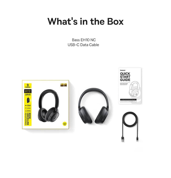 Baseus Wireless Noise Canceling Headphones - 120H Playtime - Carmodza.com