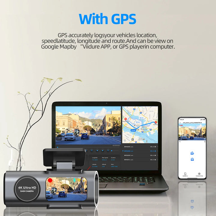 4K UHD Dash Cam Recorder - Car Camera with WiFi & GPS - Carmodza.com