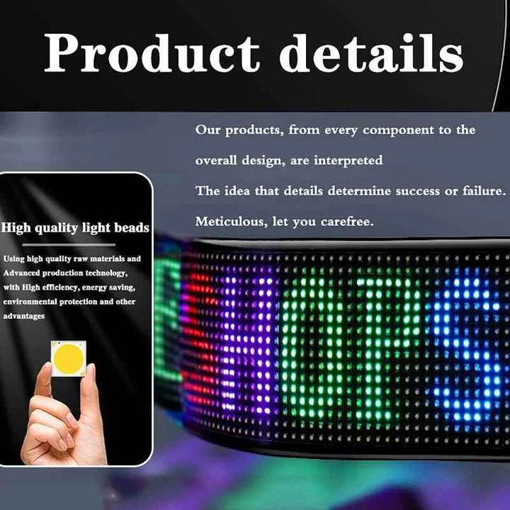 Flexible USB LED Car Display Screen with APP & Remote Control - Carmodza.com