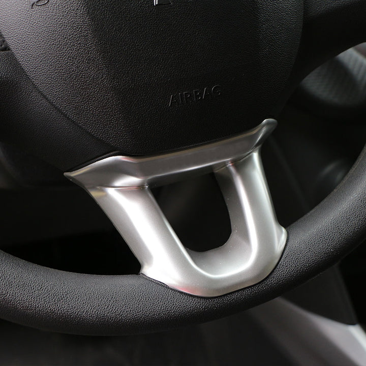 Peugeot 208 2008-2018 Steering Wheel Trim Cover - Glossy Silver ABS - Carmodza.com