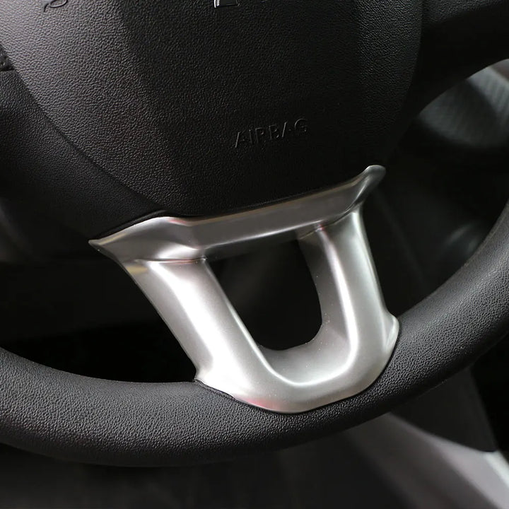 Peugeot 208 2008-2018 Steering Wheel Trim Cover - Glossy Silver ABS - Carmodza.com
