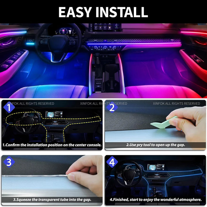 Car Interior LED Ambient Lights | App and Remote Control - Carmodza.com