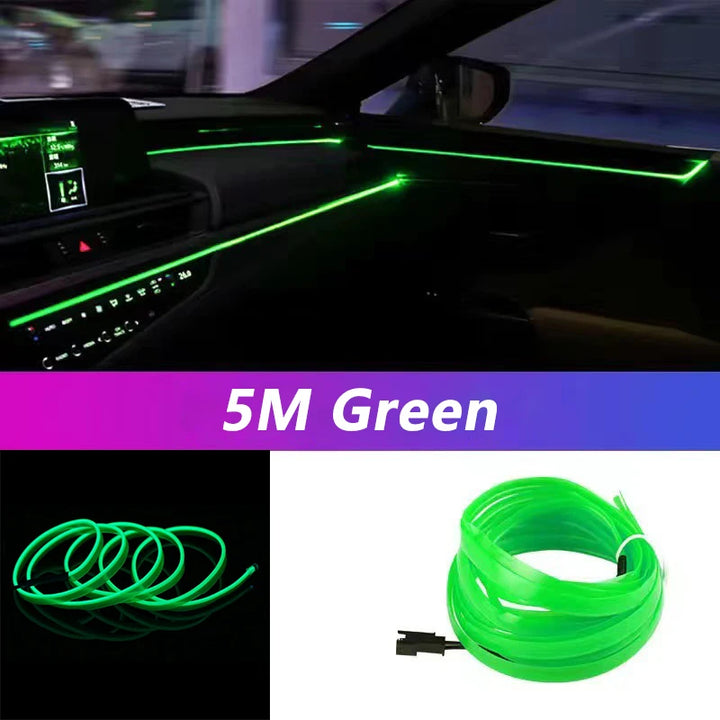 Car Interior LED Strip Light – 5M USB Flexible Neon Atmosphere Light for Auto DIY - Carmodza.com
