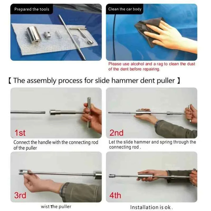 Paintless Dent Repair Puller Kit for Car Body Dents - Carmodza.com