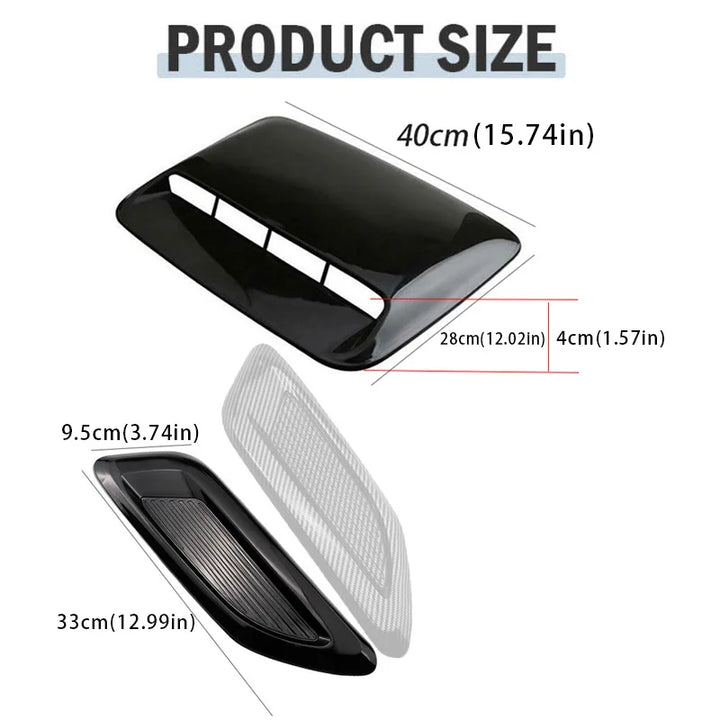 Universal Car Air: Flow Decorative Intake Hood Scoop Bonnet Vent - Carmodza.com