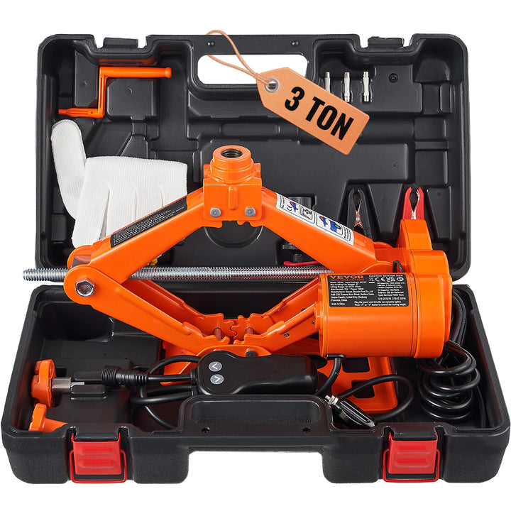 Electric Car Jack 3 Ton Kit with Impact Wrench 12V Portable - Carmodza.com