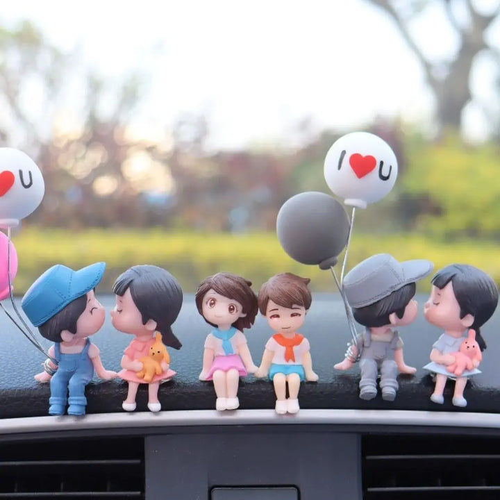Home Decor Car Ornaments Creative Cartoon Couples Resin Kiss Figure - Carmodza.com