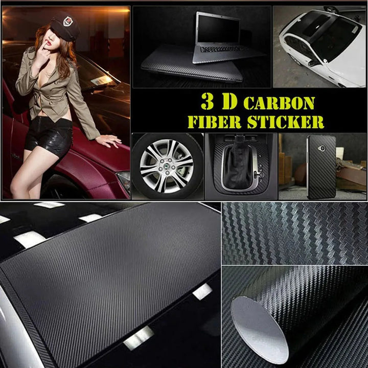Carbon Fiber Vinyl Wrap Roll | 3D Textured Car Styling Film 30CM x 152CM - Carmodza.com