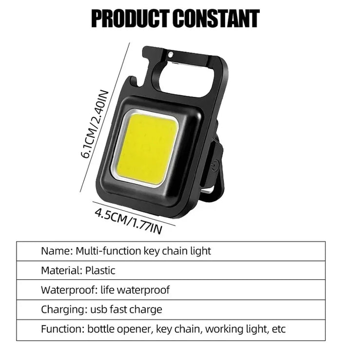 Rechargeable Car Keychain Flashlight with Magnet & Bottle Opener - Carmodza.com