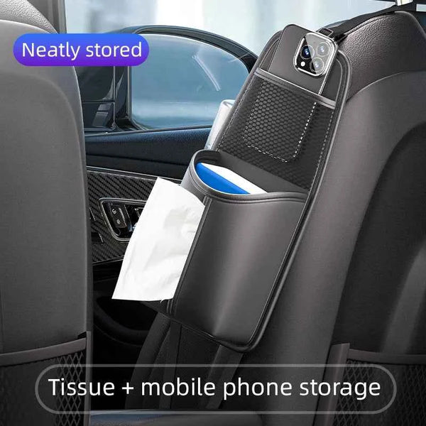 Car Seat Side Organizer Bag for Tissues & Phone Holder - Carmodza.com