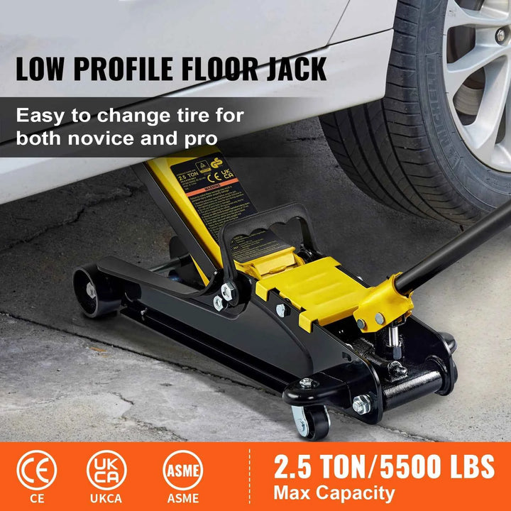 2.5T Low Profile Floor Jack - Heavy Duty Hydraulic