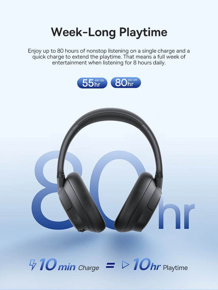 Baseus Wireless Noise Canceling Headphones - 120H Playtime - Carmodza.com