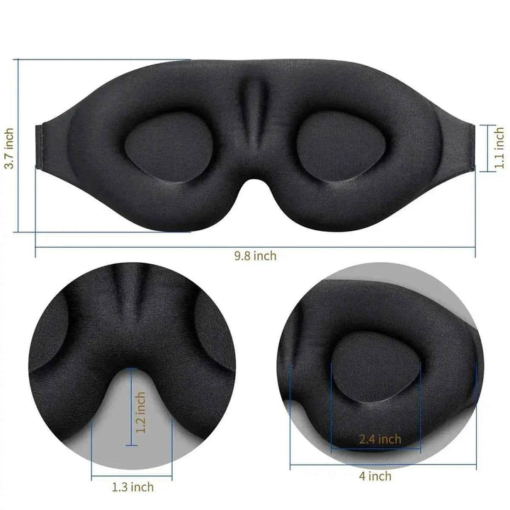 3D Contoured Sleep Eye Mask – Light Blocking Night Blindfold - Carmodza.com