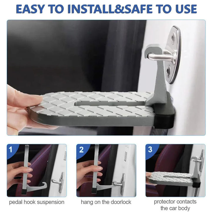 Foldable Car Roof Access Step | Universal Door Latch Hook Pedal - Carmodza.com