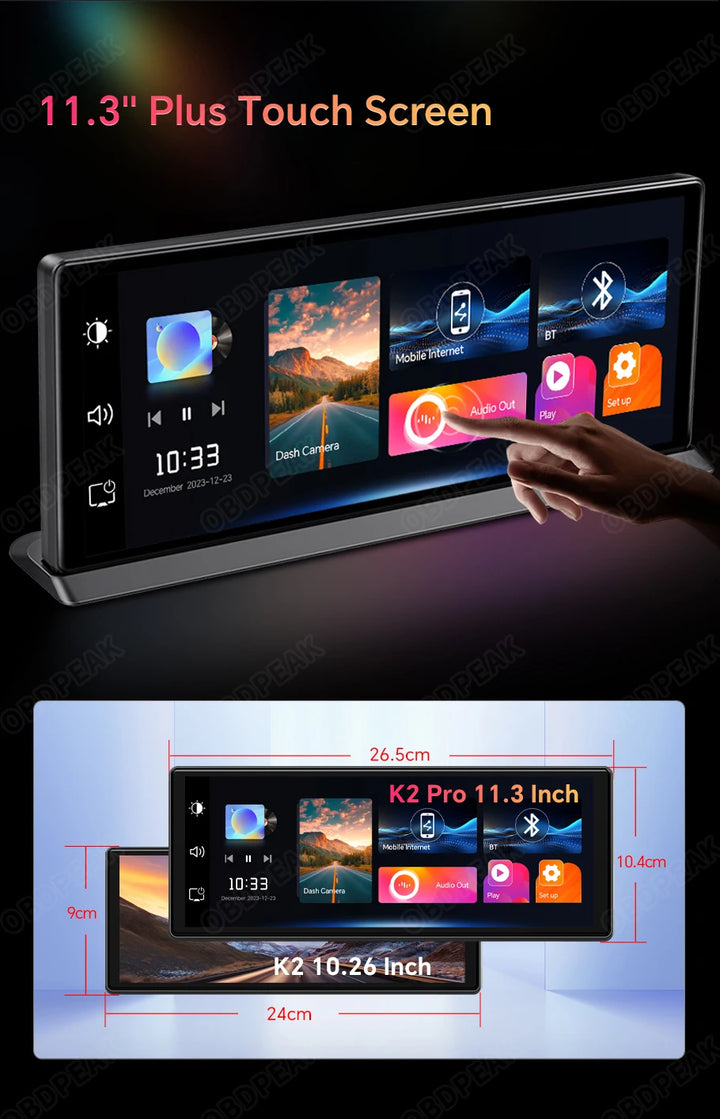 4K Wireless Carplay Android Auto Car DVR Dash Cam - Carmodza.com
