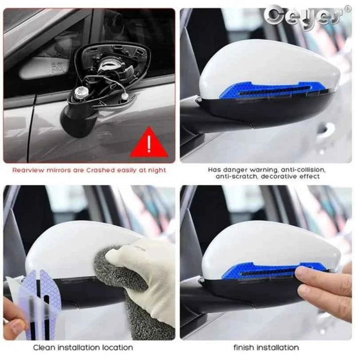 Car Reflective Stickers Traceless Protective Sticker – Rearview Mirror Safety Strips - Carmodza.com