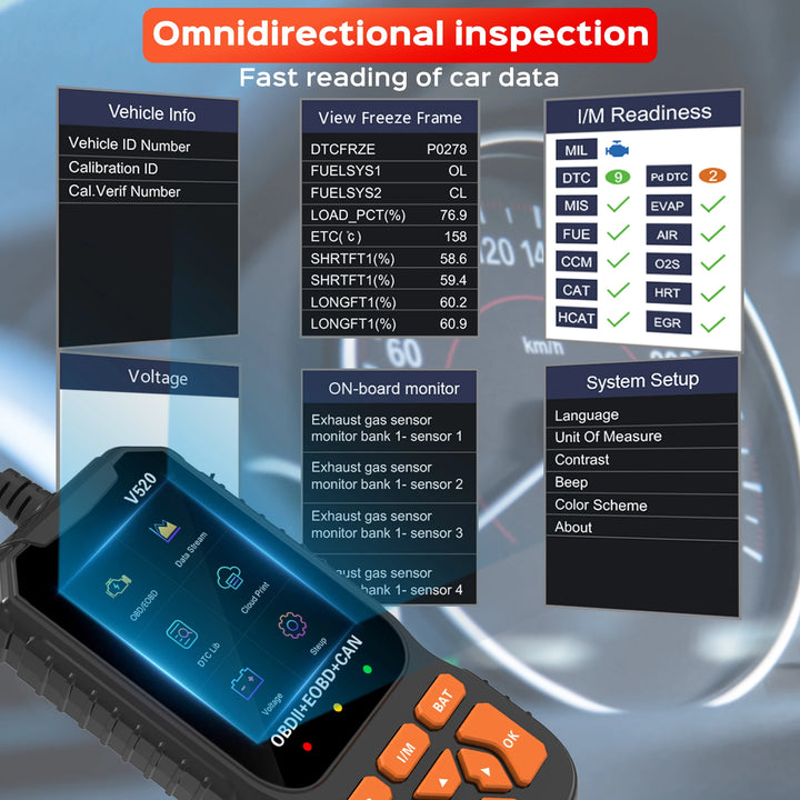 Car Code Reader V520 OBD2 Scanner Diagnostic Tool - Pro Version - Carmodza.com