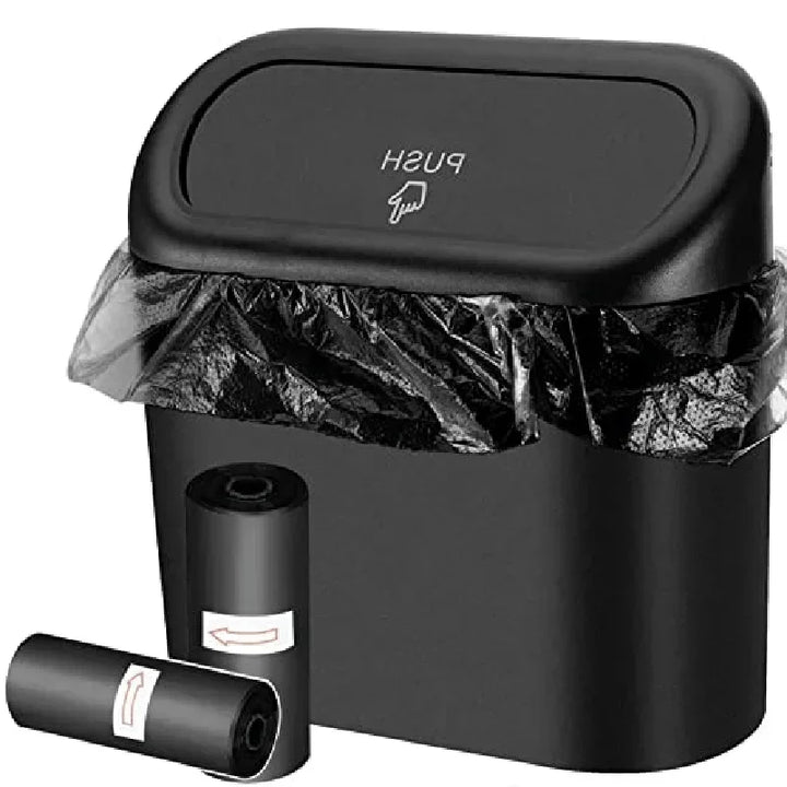 Car Trash Can with Lid – Leak-Proof Mini Bin with 60 Bags - Carmodza.com