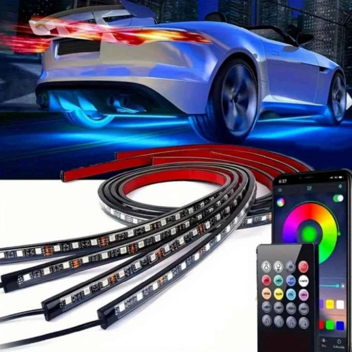 Car Underglow Neon strip Lights RGB 8 Color Music Mode with App/Remote Control for Car Underbody Light Strips for all car