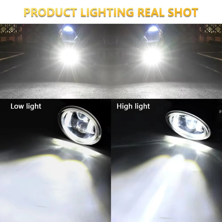 Wrangler LED Fog Lights with Halo DRL & Turn Signal - Carmodza.com