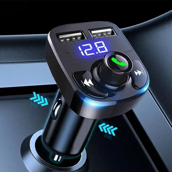 Bluetooth FM Transmitter Car Kit with 3.1A Dual USB & Hands-Free - Carmodza.com