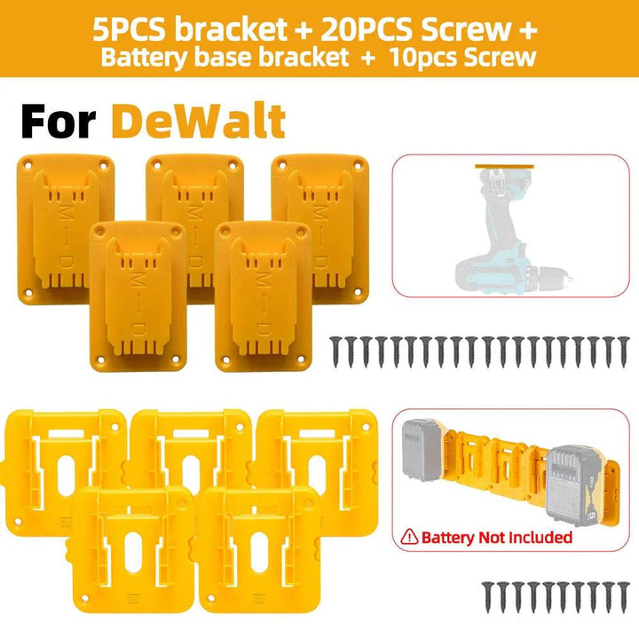 Power Tool Wall Mount Holder for Makita, Milwaukee & Dewalt (5-Pack) - Carmodza.com
