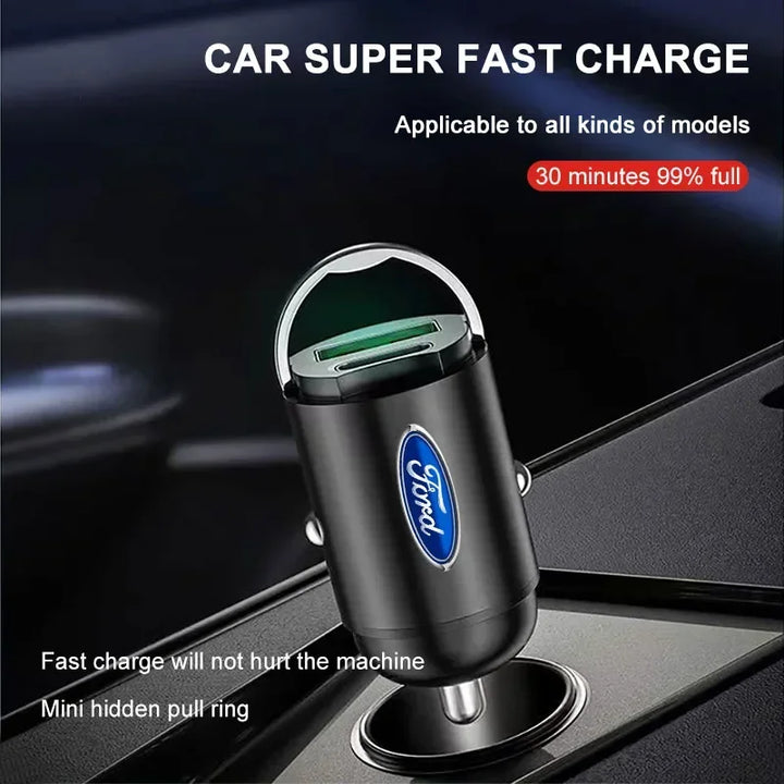 Ford 60W Fast Car Charger with USB-C & USB-A Ports - Carmodza.com