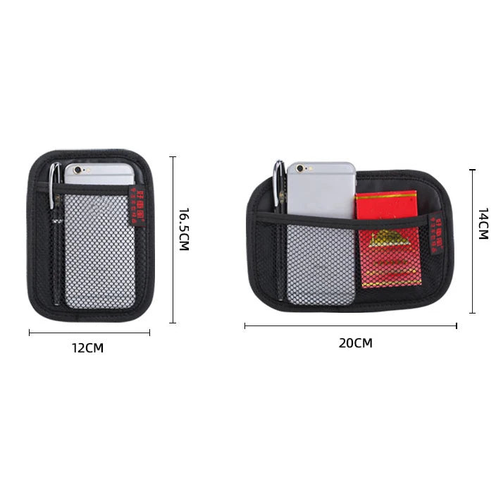 Car Leather Mesh Storage Bag for Phones, Coins & Keys | Car Interior Organizer - Carmodza.com