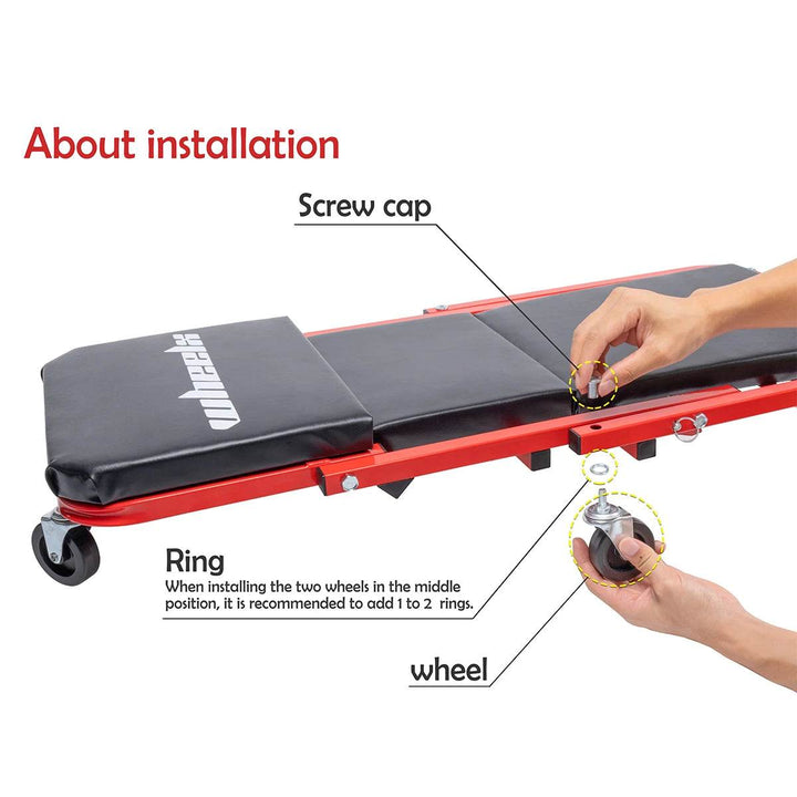 3-in-1 Folding Mechanic Creeper Seat & Stool for Garage - Carmodza.com