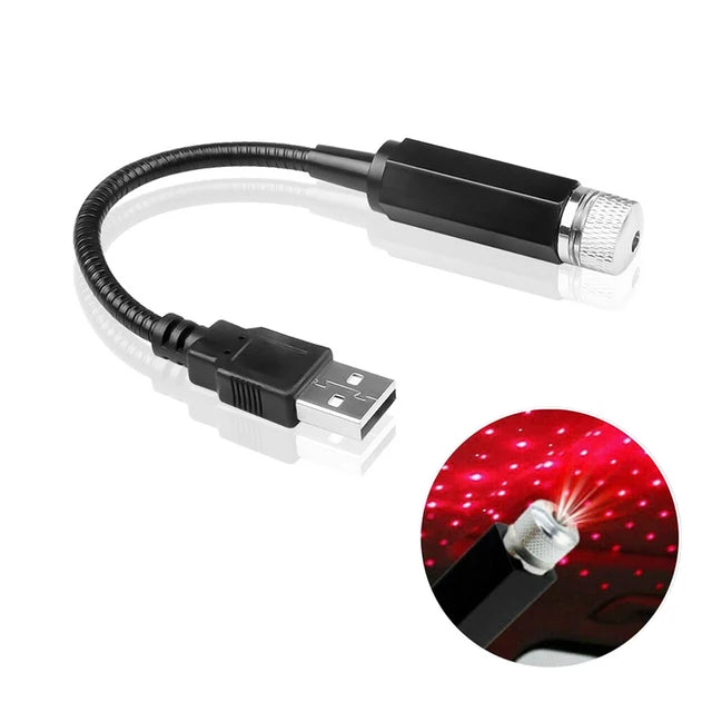 Galaxy Star Projector Lamp - Adjustable USB Powered LED Night Light for Car Roof - Carmodza.com