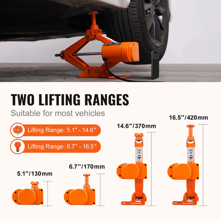 Electric Car Jack 3 Ton Kit with Impact Wrench 12V Portable - Carmodza.com