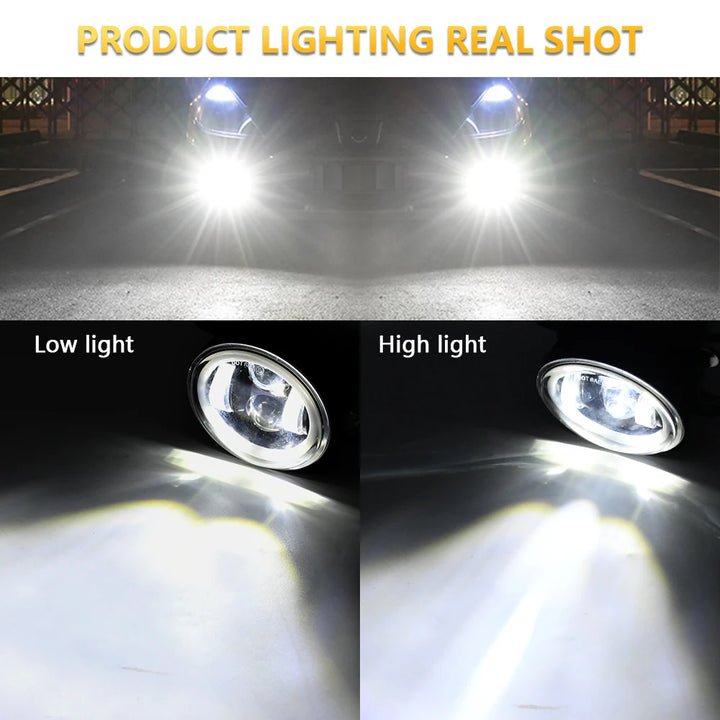 Wrangler LED Fog Lights with Halo DRL & Turn Signal - Carmodza.com