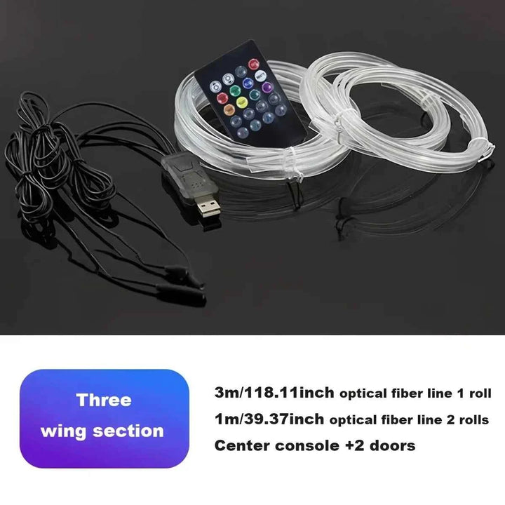 LED fiber optic light strip RGB neon light strip 24 key infrared remote control suitable for car interior decoration lightstrips