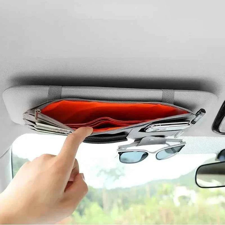 Car Sun Visor Organizer Multi-Pocket Organizer – PU Leather Storage - Carmodza.com