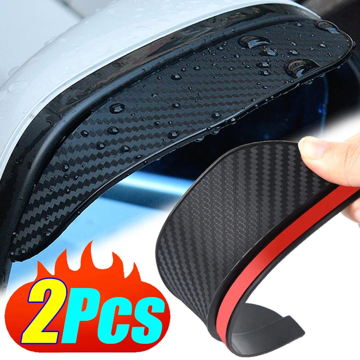 Car Rearview Mirror Rain Shield | Carbon Fiber Rain Visor Guard - Carmodza.com