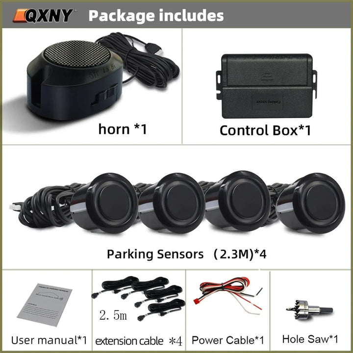 Universal Front Parking Radar System with Smart Buzzer Alarm - Carmodza.com