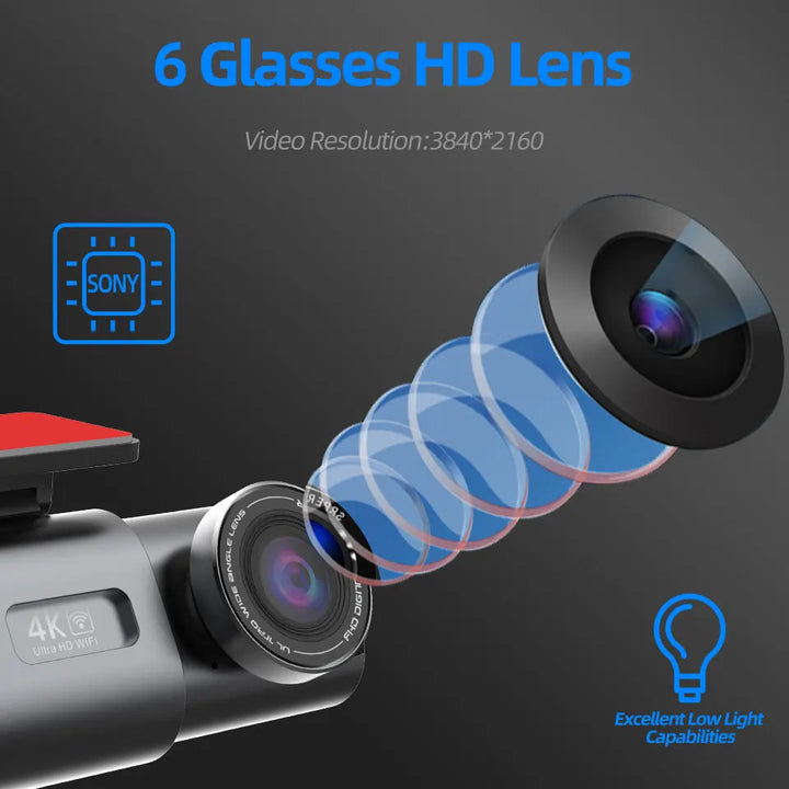 4K UHD Dash Cam Recorder - Car Camera with WiFi & GPS - Carmodza.com