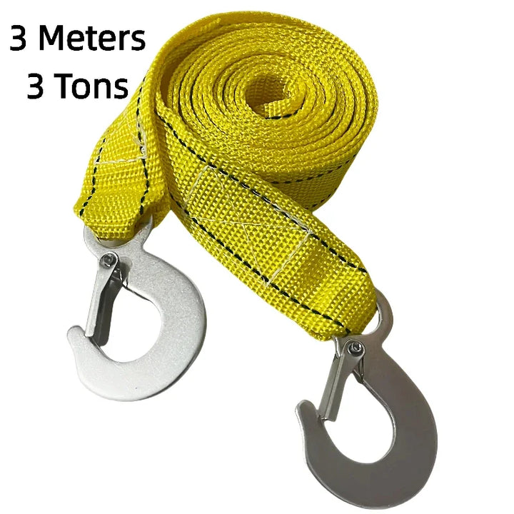 Heavy Duty 5 Ton Tow Strap | 4M Car Recovery Rope with Hooks - Carmodza.com